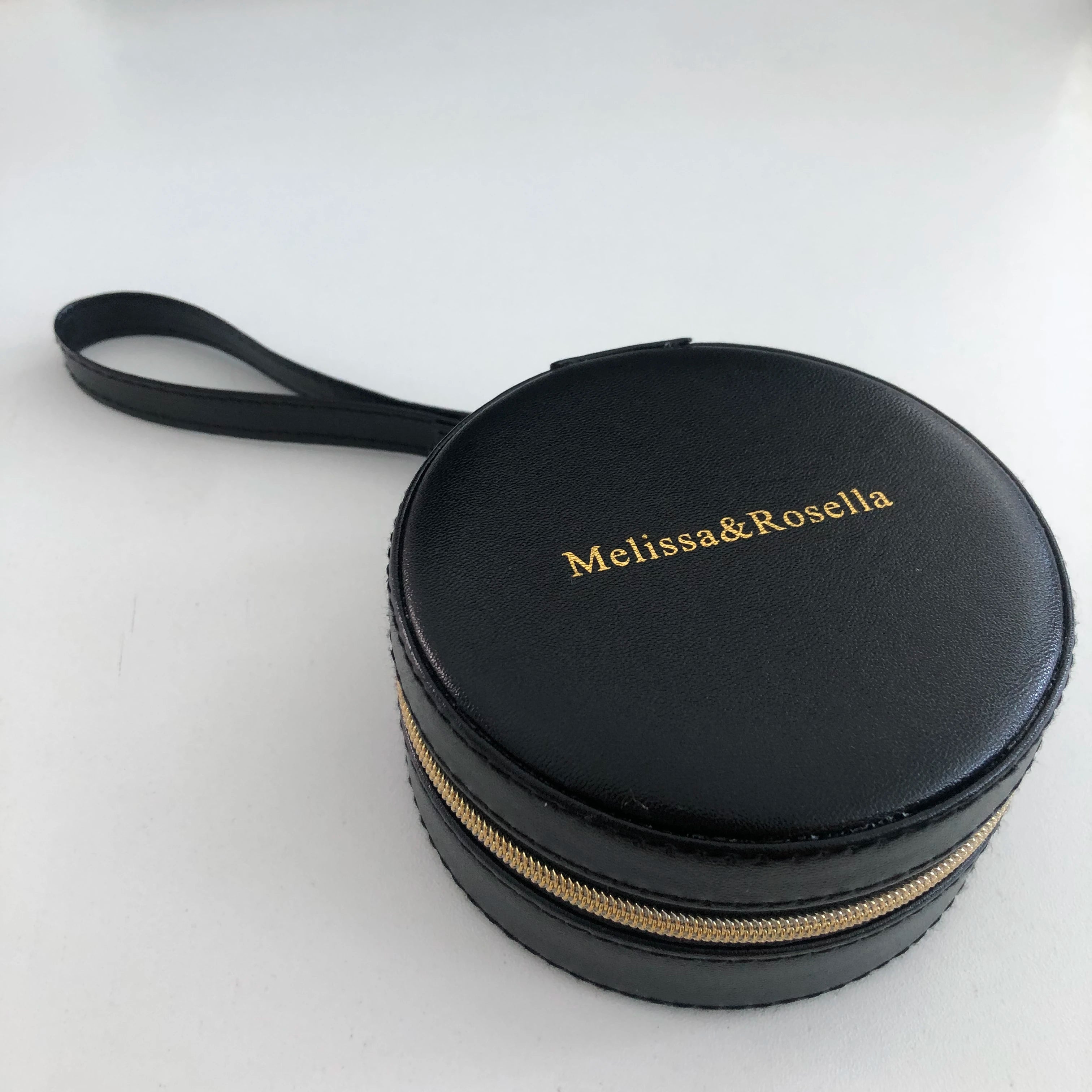Hot Sale Custom Logo Girls Princess Gift Velvet Round Mini Tassel Travel Jewelry Box with Leather Zipper Hot Selling