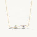 LOZRUNVE 925 Sterling Silver Pave Marquise Wave Bar Necklace Choker Women Fashion Fine Jewelry