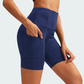 Biker Shorts Women 6" Workout Shorts Womens With Pockets High Waisted Yoga Running Gym Spandex Compression Shorts