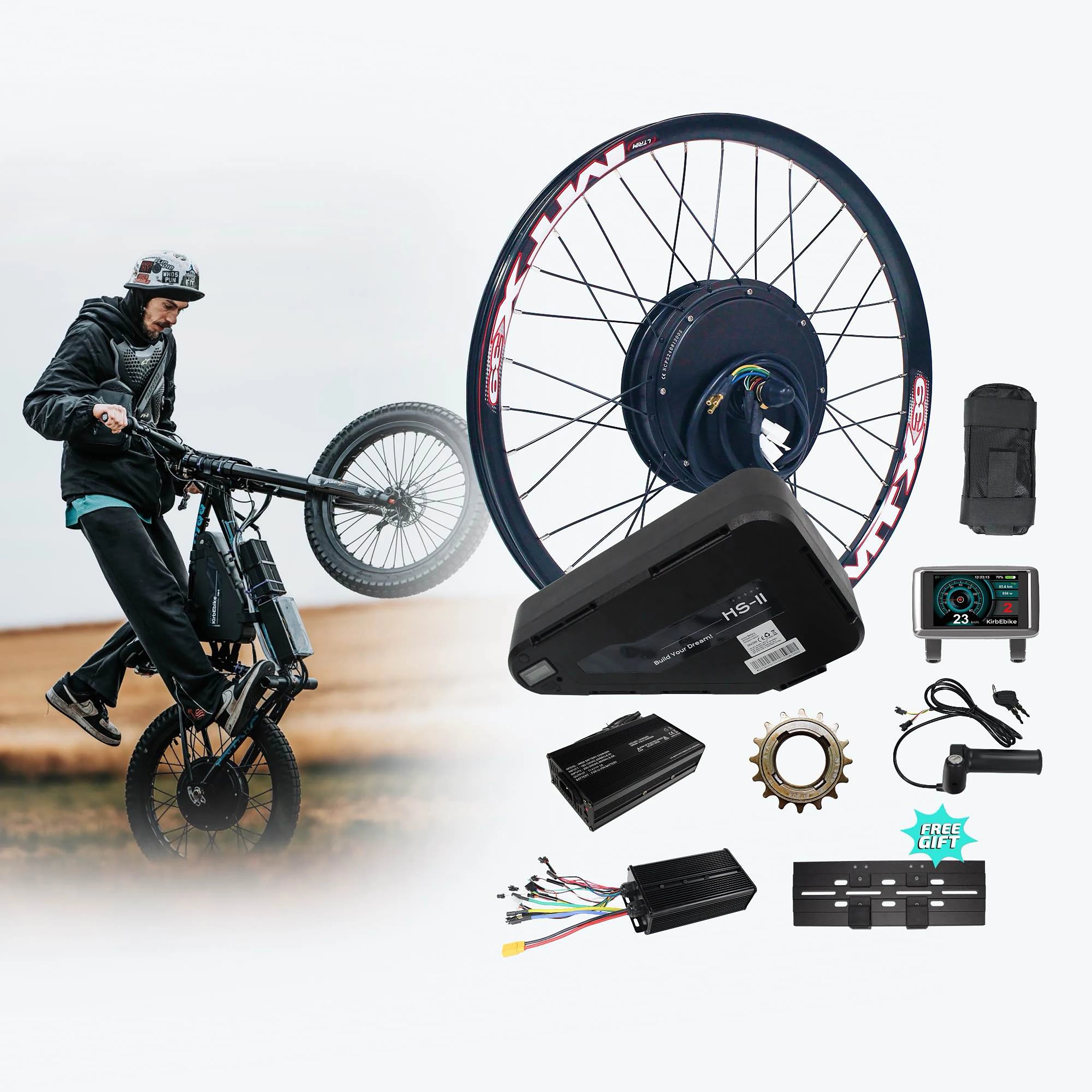 Ncyclebike 48v 52v 1500w 2000w MTX39 Ebike E Bike Electric Bicycle Hub Motor Wheel Conversion Kits With Optional Battery