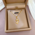2022 Women Stainless Steel Dog Crystal Necklace Micro Inlay Zirconium Gold Plated Dog Necklace