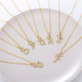 RisingMoon Crystal A-Z Crown Chain   Alphabet Necklaces  Neck Choker Hip Hop Pendant Letter Necklace