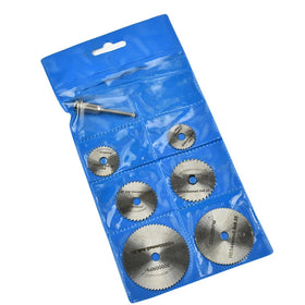 7pcs High Speed Steel HSS Saw Disc Wheel Cutting Blades Mini Circular Saw Blade Set With Extension Rod for Drills Rotary Tools
