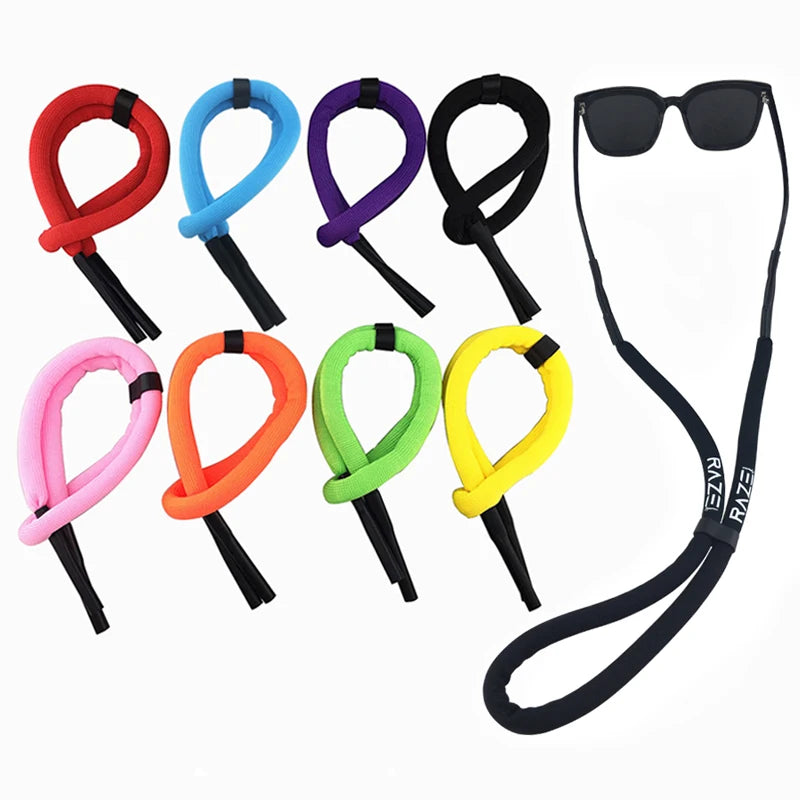 Adjustable Floating Sunglasses with Multi-Color Cord Polyester Eyewear Strap for Water Sports for Swimming & Water Activities