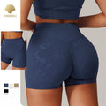 CNSHELL Custom Logo Nylon Bronzing Tight High Waist No Front Line Scrunch Butt Yoga Workout Gym Fitness Sports Shorts