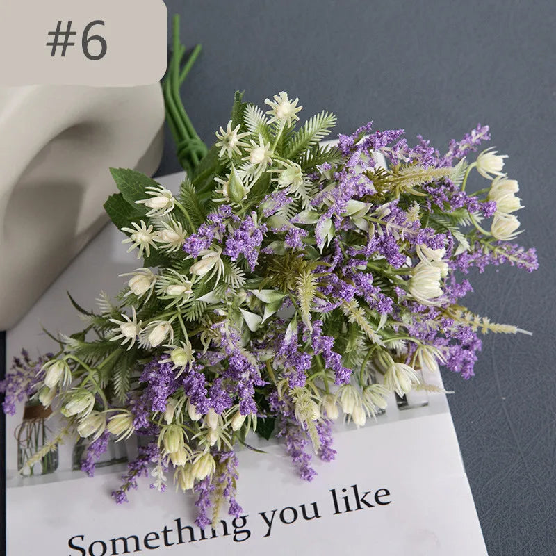 New Design Silk Lavender bunch Artificial Flowers Lavender Bouquet for Home Decoration