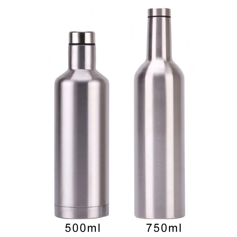 Hot Sale 750ML Insulated 304 Stainless Steel Wine Water Bottle Flask Wine Growler Stainless Steel Water Bottle
