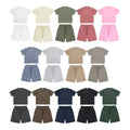 Custom logo Design Two Piece Mens Summer Suit 2 Piece Acid Wash Shorts and t Shirt Set for Men Clothing