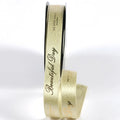 Custom Brand Logo Satin Ribbon 3D Embossed Grosgrain Ribbon Luxury Gold Ribbon for Gift Wrap