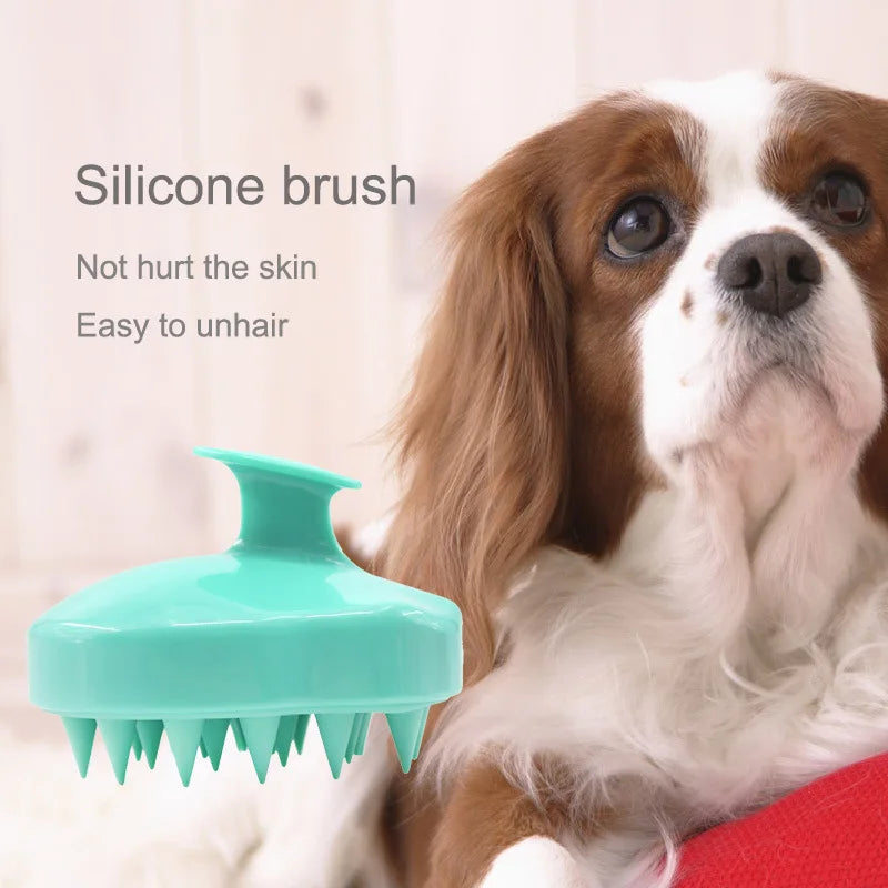 Soft Silicone Puppy Massage Shampoo Grooming Shower Wash Curry bath Shedding Bathing Brush Removes Loose Shed Hair Fur