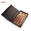 Gold Portuguese Wedding Restaurant Stainless Steel Cubiertos Acero Inoxidable Spoon Fork Knife Flatware Set