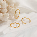 Ins Niche Design Glowing Surface Wavy Stacked Stainless Steel Ring Fashionable Women's Gold Plated Simple Finger Ring