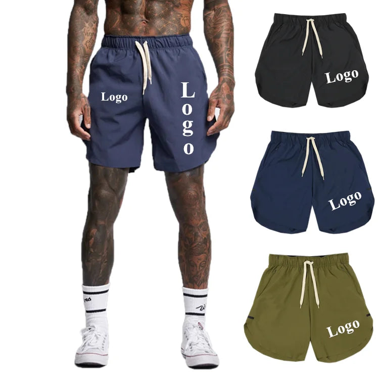 Wholesale Stock Beach Shorts Polyester Men Running Shorts Mesh Lining Shorts for Men With Letter Printing for Promotion