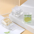 Square Small Capacity 3g Empty Luxury Acrylic Skin Care Face Cream Cosmetic Cream Jar Green Silver Gold Lid Silk Screen/Hot