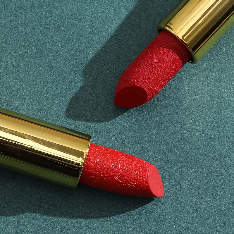 Chinese Tradition Wedding Pattern Dragon & Phoenix Guangdong Factory Cruelty Free Balm Lipstick Private Label OEM