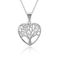 Latest Fashion 925 Sterling Silver Heart Shape Pendant for Women Rhodium & Gold Plated Featuring Life Tree AAA Cubic Zirconia