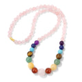 Bohemian Colorful Chakra Stone Necklace for Men Women Rose Quartz Amethyst Beaded Beach Healing Energy Choker Jewelry Wholesale