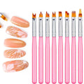 BIN 8Pcs Nail Art Petals Painting Pen Painting Drawing for Manicure Design Gel Brush Nail Art Brush Pen Nail Art Tool
