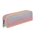 PU Leather Material Glitter Rainbow Gretel Zipper Pencil Stationary Beauty Cosmetic Brush Bag Wash Bag Toiletry Makeup Pouch