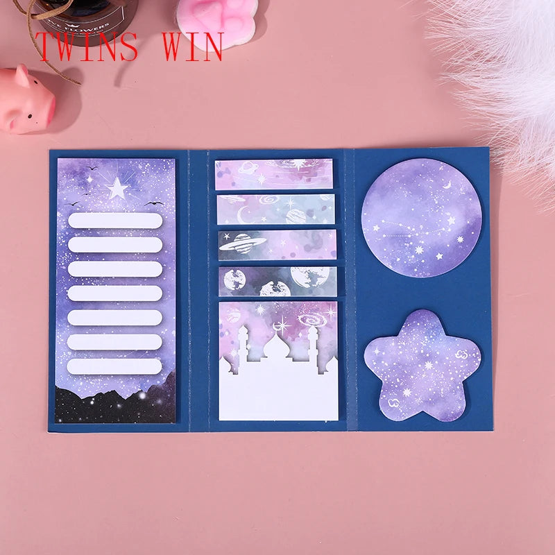 Stylish School Office Stationery Promotional Cheapest Cartoon Flower Shaped Kraft Paper Small Planner Sticky Notes 1648