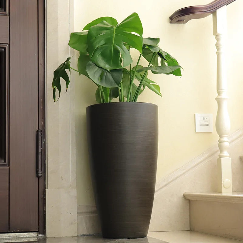 Factory Price Wholesale Modern Round Plastic Flower Pot Tall Planter Garden Home Office Living Room Indoor Outdoor Decor