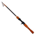 1.68M 1.8M 1.98M 2.1M Telescopic Fishing Rod Carbon Fiber Spinning Casting Fishing Rod UL Wooden Handle Pole Freshwater Fishing