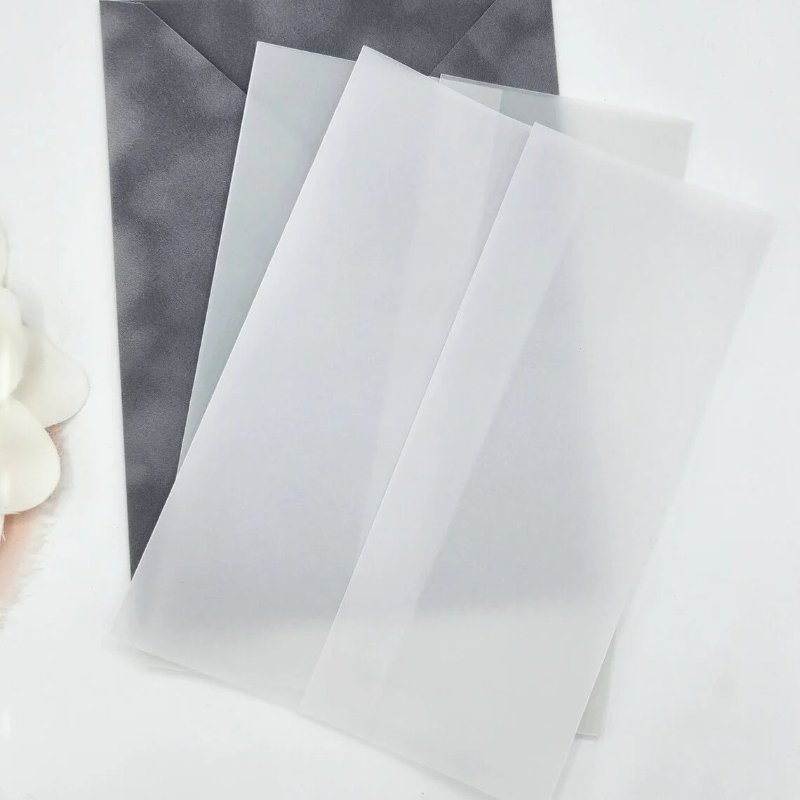Wholesale Bulk Translucent Paper Pre-Folded Vellum Jackets for 5x7 Wedding Invitations Envelope Liners Wedding Cards