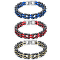 Titanium Stainless Steel Bike Chain Bracelets Bangle for Men Black/Red/Silver/Gold Motorcycle Link Multiple Colors Jewelry