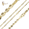 FJ Fallon Fashion Jewelry Center Lace Sequin Chain Plated in 14K Gold Brass Based