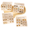 Women's Trendy Stud Earrings Niche Design Flower Butterfly Fashion Star Gold Plated Stainless Steel Zircon Stud Earrings