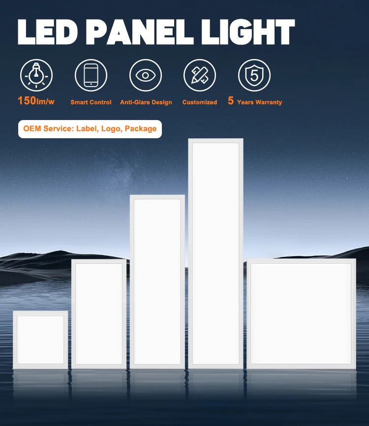 High Efficiency DALI LED Panel Light Aluminum Modern 2x2 595x595mm 620x620mm 25W 3750lm Commercial Office Lighting