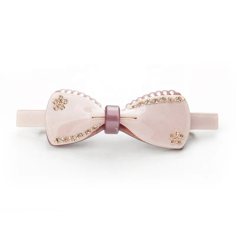 Fashion Bow Shaped Hair Barrette New Korean Style Girls Hair Barrette Rhinestone Bowknot Women Hair Clip Barrette