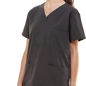 Unisex Solid Color Nursing Scrubs Uniform Top 2 Piece Suit Women Pocket Workwear Medical Uniforms