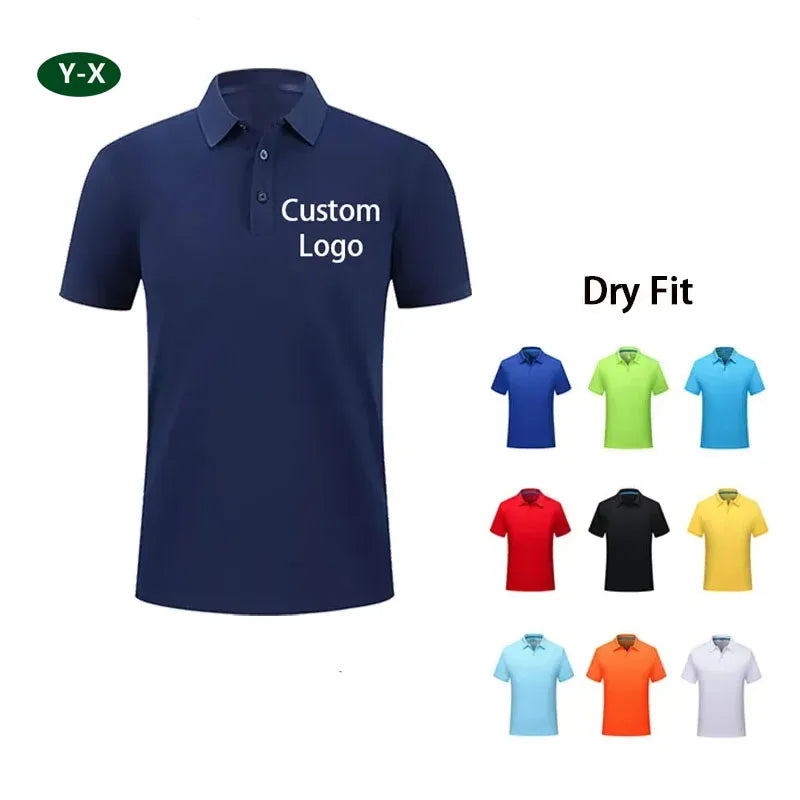 Wholesale Dark Navy 100% Polyester Polo Mens T Shirt Custom Embroidered Golf Polo Shirts Polyester Polo Shirt for Men
