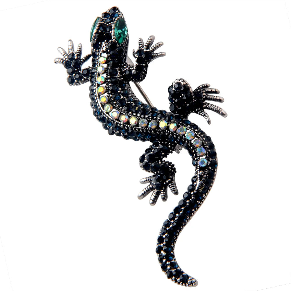 Chanfar Fashion Animal Jewelry Crystal Insect High Grade Alloy Lizard Brooch for Gift