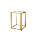 Living Room Furniture Customized Metal Stainless Steel Frame Marble Side Table Square