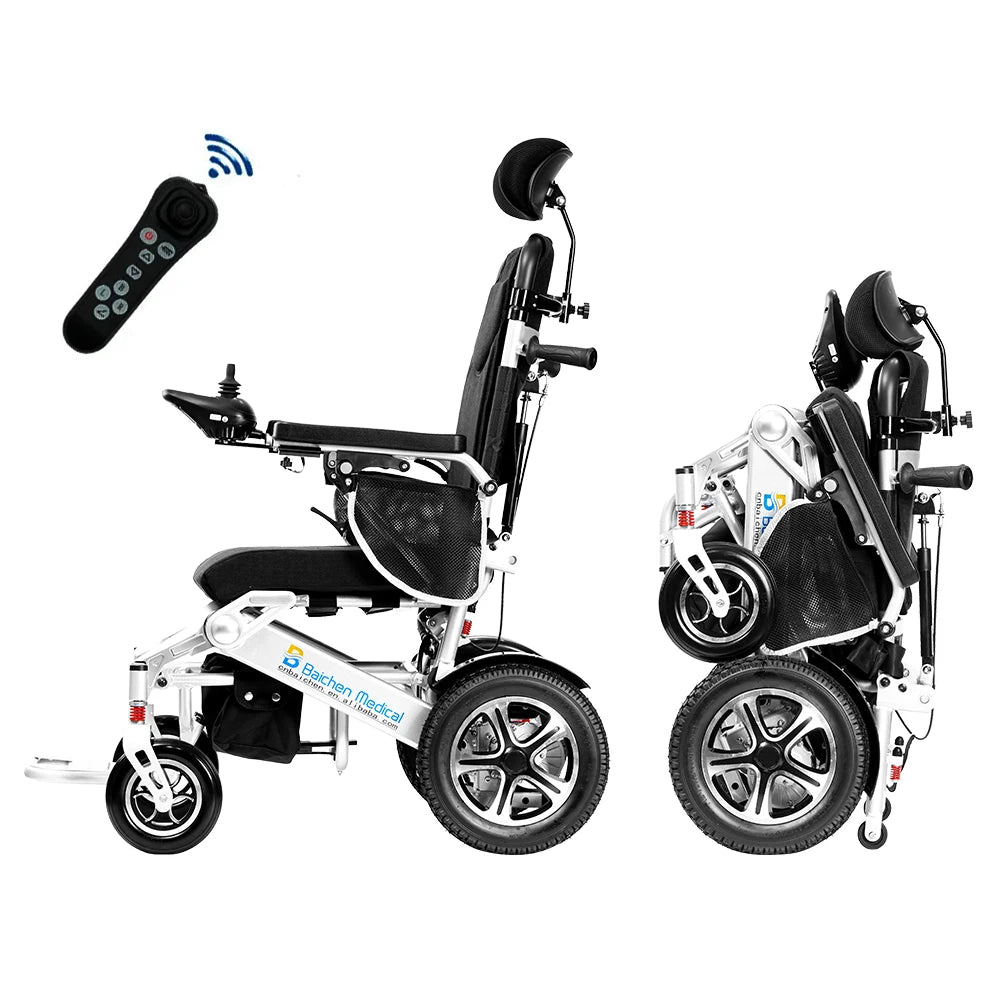 New Model of Aluminum Lightweight Power High-Back Reclining  Electric Wheelchair for Disabled