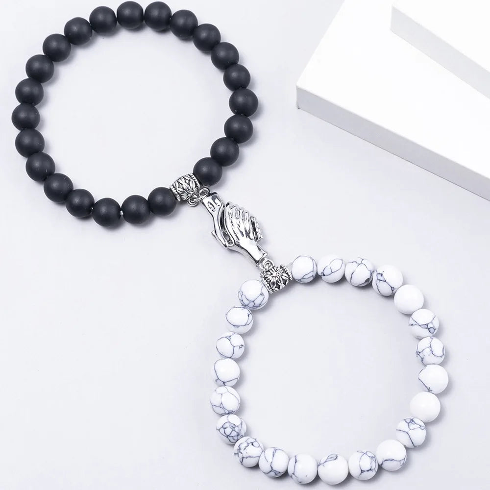 Hot Selling Niche Design Couple Bracelet Set Friend Gifts Magnetic Trend Long Distance Bracelets For Men And Women