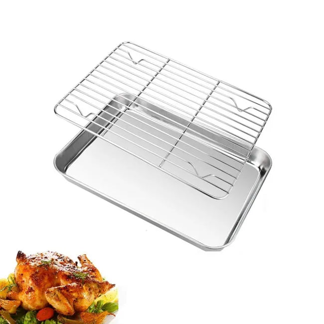 Professional 40x30x2.5cm Baking Cooling Rack Baking Tray Stainless Steel