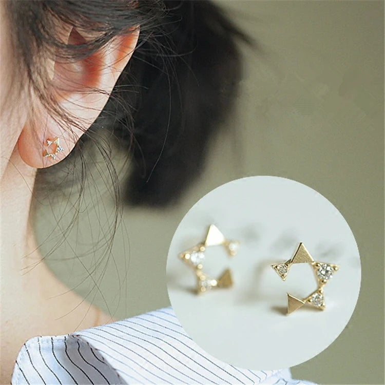 2026 Custom Minimalist Jewelry Designer Gold Plated Star Stud Earrings