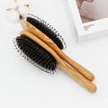 Olive Wood Air Cushion Paddle Hair Detangling Brush Boar Bristles Nylon Pins Shape Scalp Massage FSC Certified Customized High