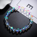 Fashion Holographic Mystic Aurora Bead Borealis Gift Stretch Bracelet Wholesale Frosted Stone White Mermaid Glass Bracelet