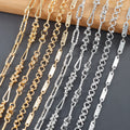 C251 GUFEATHER 1m/lot 18k Gold Rhodium Plated Copper Metal Jewelry Accessories Chain Pass REACH Nickel Free DIY Bracelet Bag
