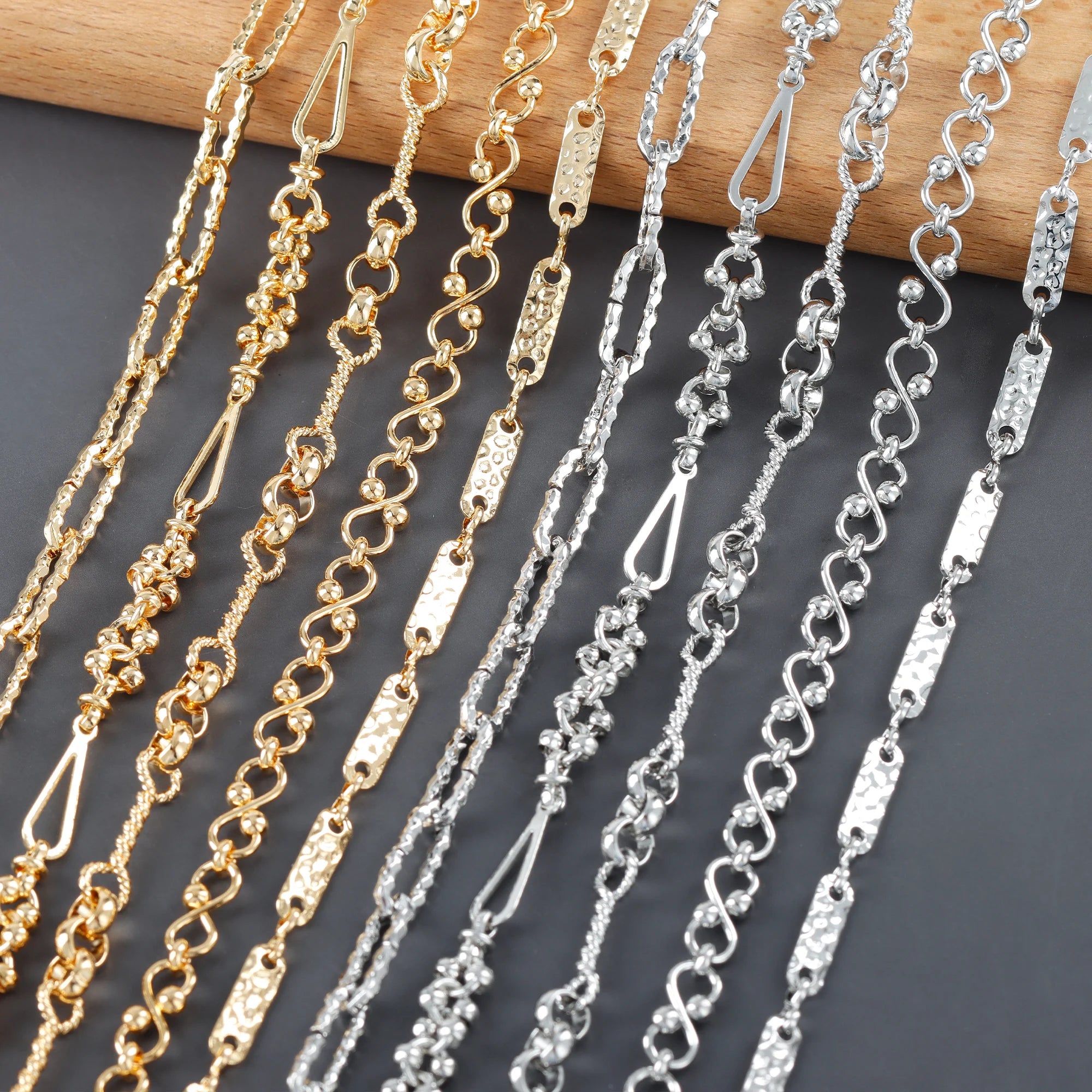 C251 GUFEATHER 1m/lot 18k Gold Rhodium Plated Copper Metal Jewelry Accessories Chain Pass REACH Nickel Free DIY Bracelet Bag