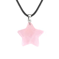 Natural  Rose Quartz Healing Crystal 30mm Pentagram Pendant Cute  Star Necklace Natural Crystal Pendant Jewelry Gift