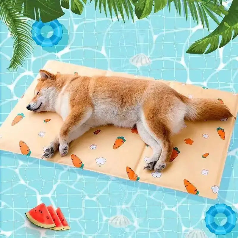 Luxury Print Summer Cooling Mat for Extra Small Dogs Eco-Friendly Pet Sleeping Pad Self-Cooling Portable