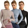 Customizable Women Training Zipper Quick-drying Outwork Sports Wear Long Sleeve Jacket Tight Running Yoga Fitness Top