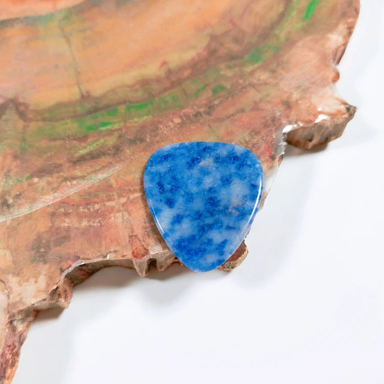 Diy Quartz OEM Musical Instruments Custom Logo Printing Crystal Blue Spot Jasper Guitar Picks