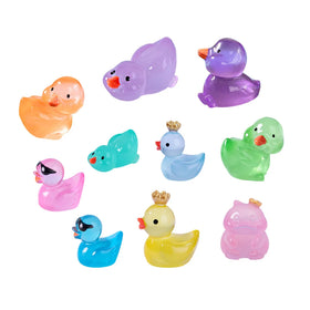 New Arrival Colored Luminous Effect Miniature 3d Duck Design Diy Resin Charm for Keyring
