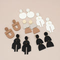 Jachon Acrylic Earrings Retro Clay Texture Trendy Fashion Party Jewelry for Women Wedding Suitable Autumn Girl